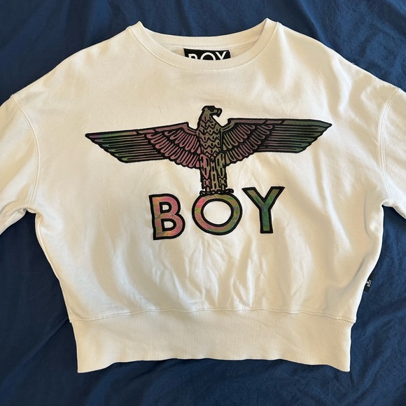 Boy London White Eagle Crop Sweatshirt - Picture 3 of 7